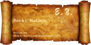 Berki Natasa névjegykártya